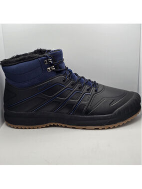 Men's Unbranded Winter Boots Black and Blue Faux Fur Lined 11 men's